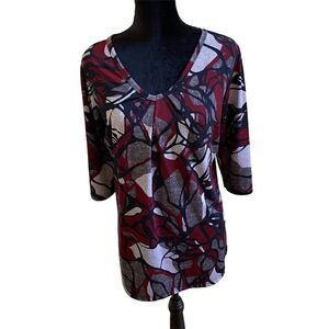 L.C. Fashions Burgundy/Black Shirt sz m